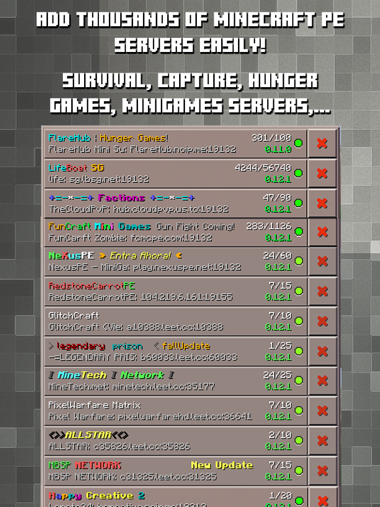 mcpe survival server